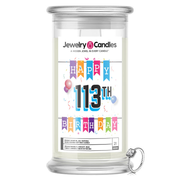 Happy 113th Birthday Jewelry Candle