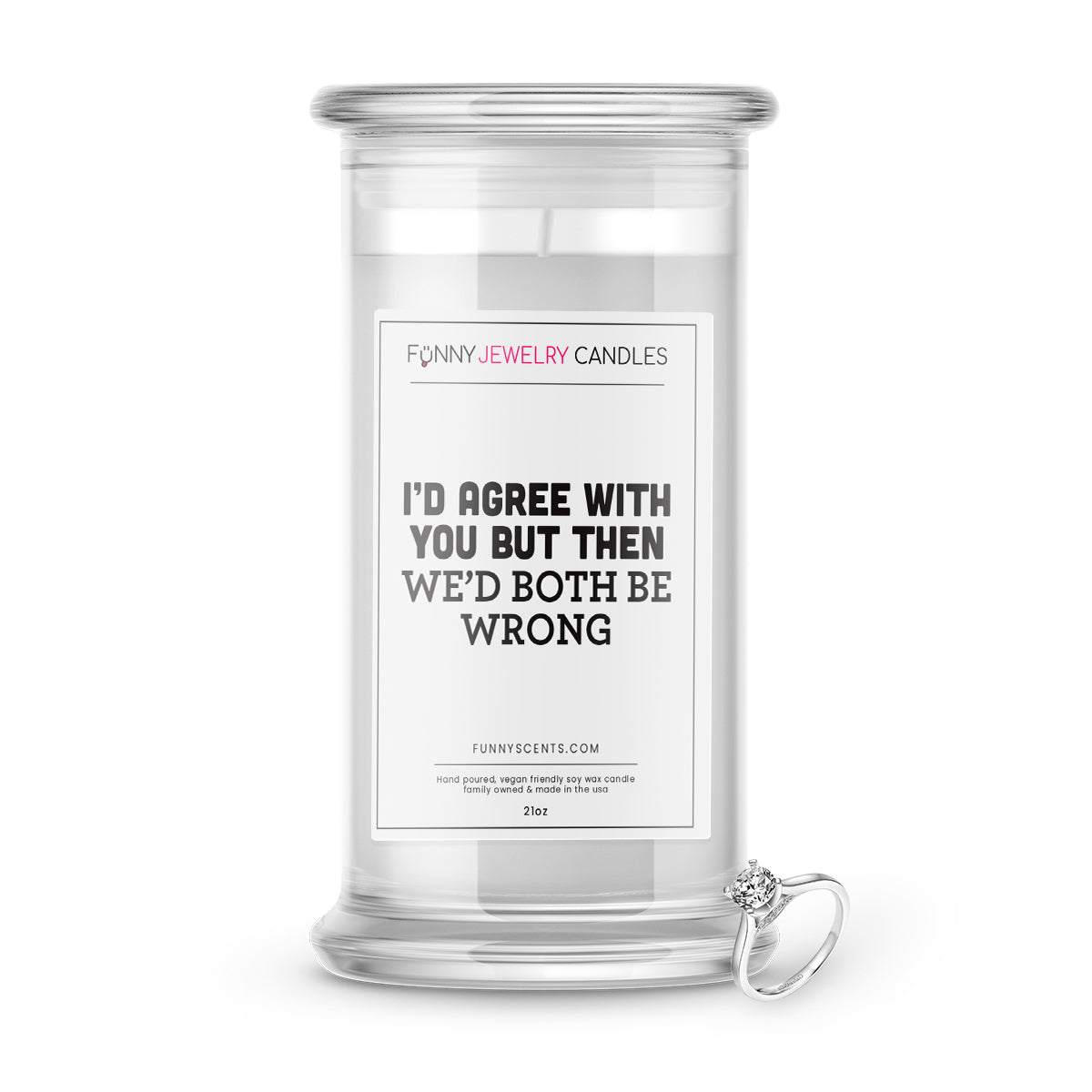 I'd Agree with you but then We'd both be Wrong Jewelry Funny Candles
