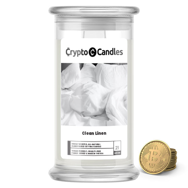 Clean Linen Crypto Candle
