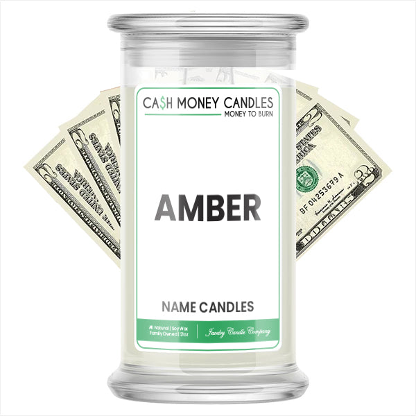 AMBER Name Cash Candles