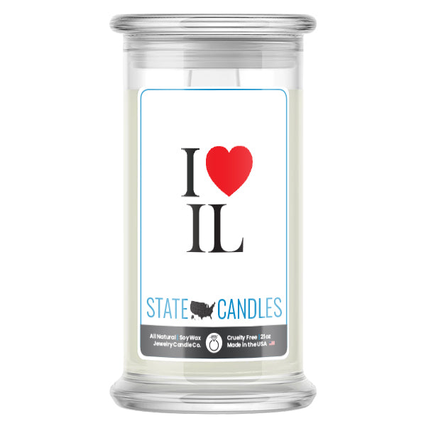 I Love IL State Candle
