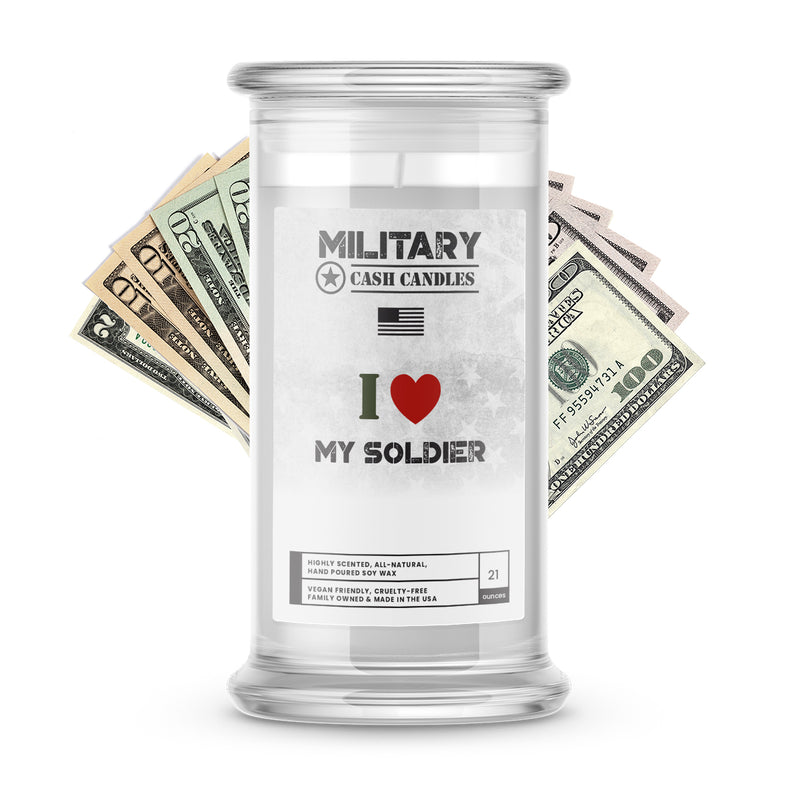 I ❤️ my soldier | Military Cash Candles