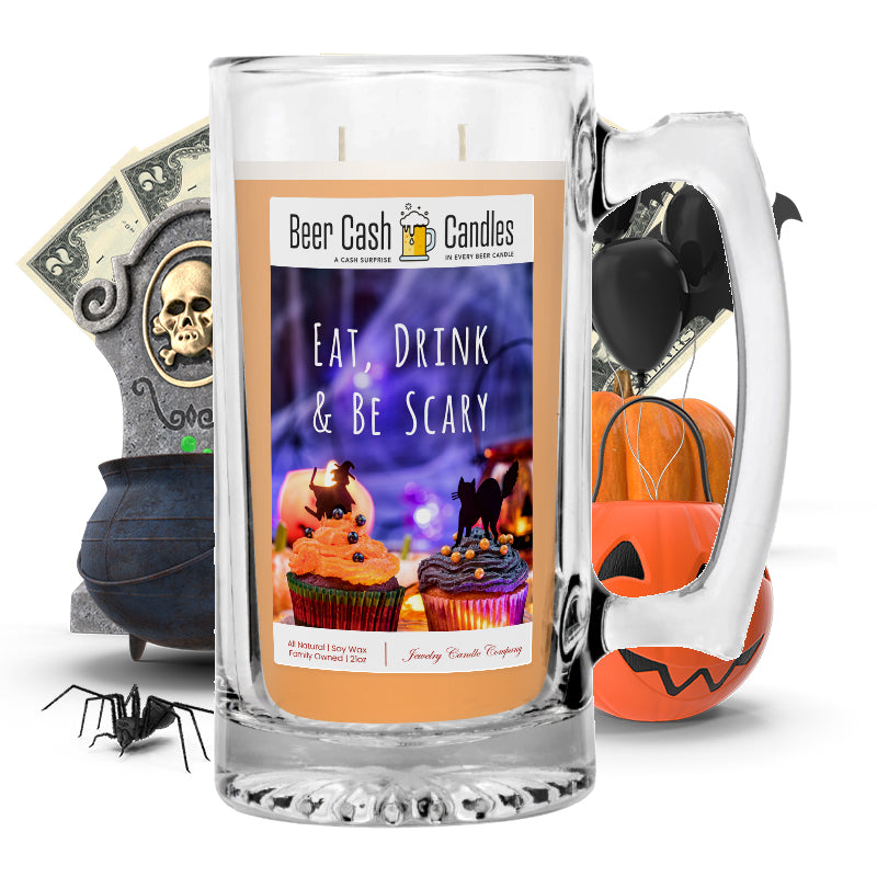 Eat, Drink & Be scary Beer Cash Candle