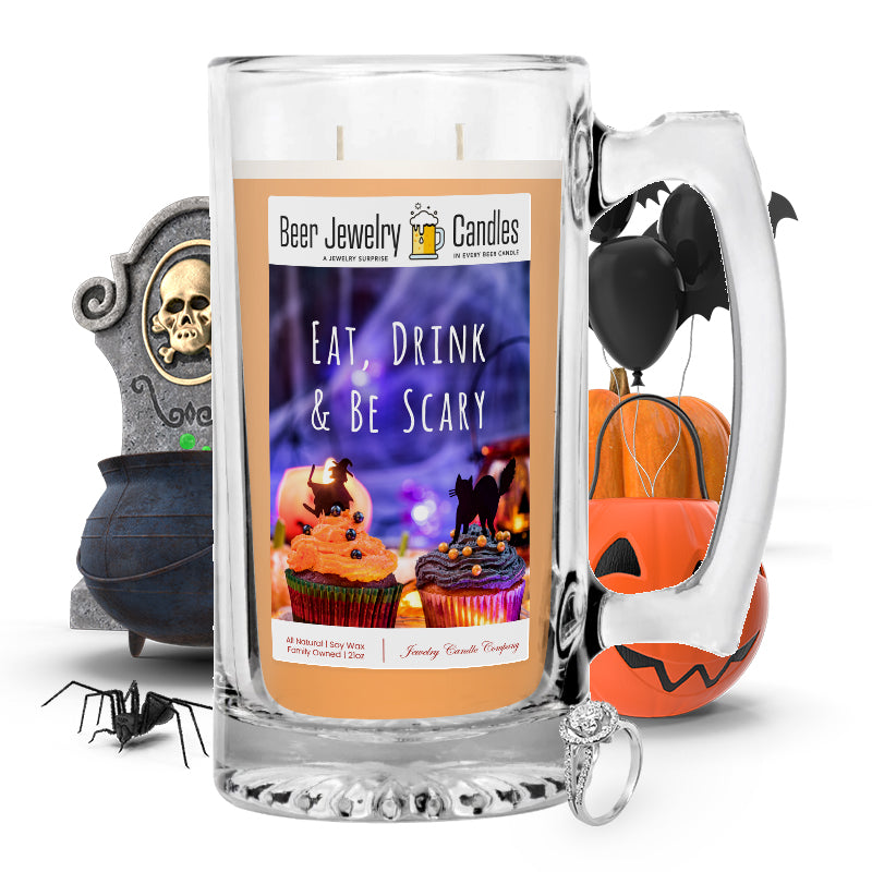 Eat, Drink & Be scary Beer Jewelry Candle