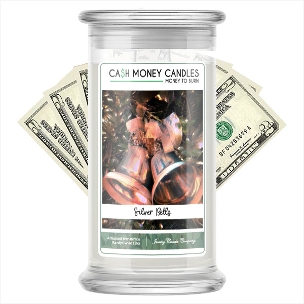 Silver Bells Cash Money Candle