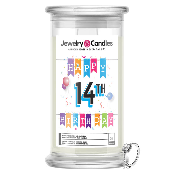Happy 14th Birthday Jewelry Candle