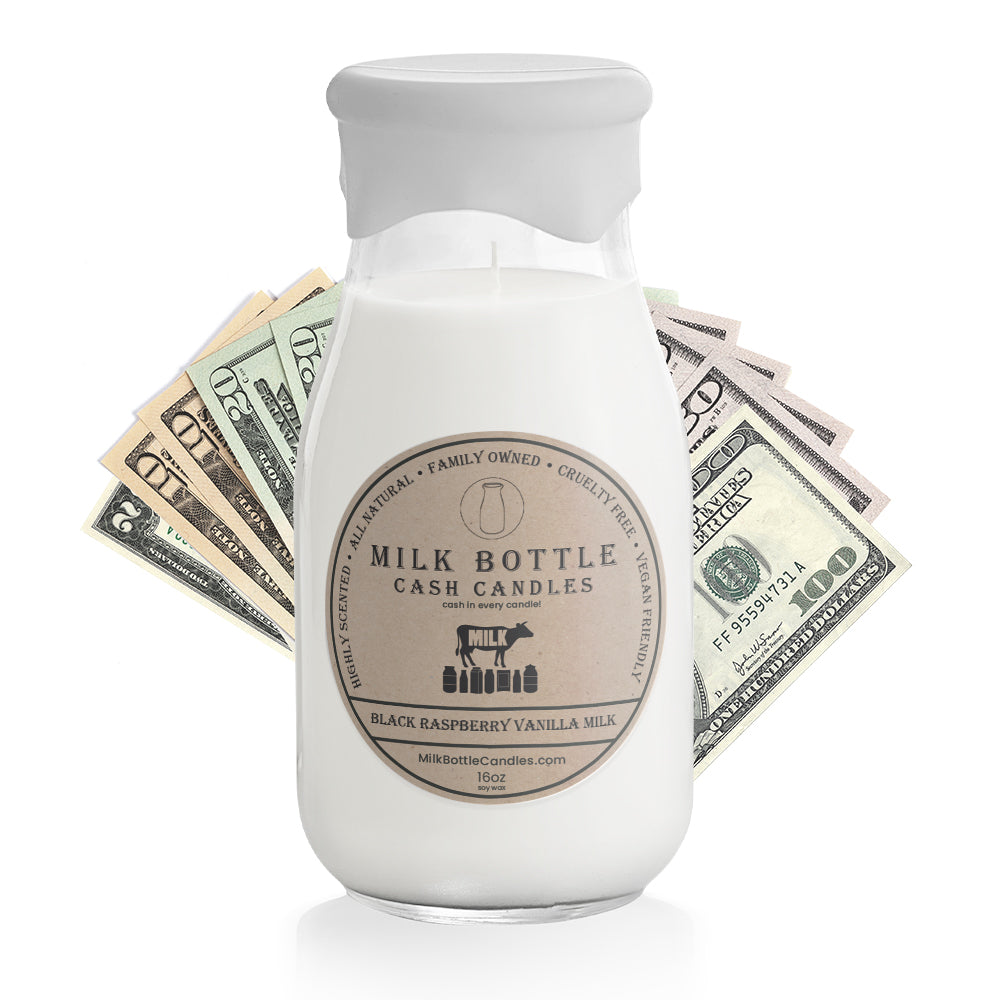 Black Raspberry & Vanilla Milk - Milk Bottle Cash Candles
