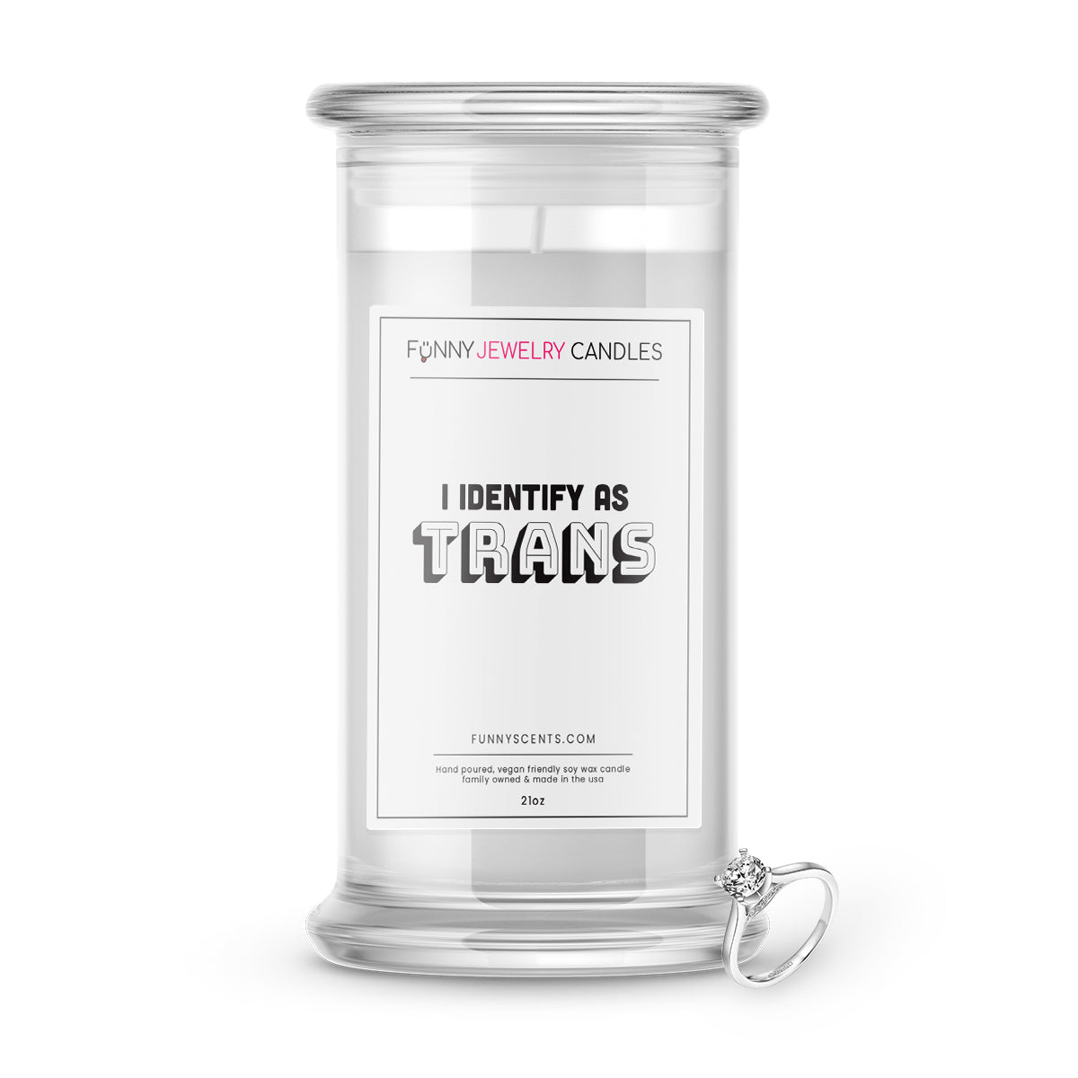 I Identify As a Trans Jewelry Funny Candles