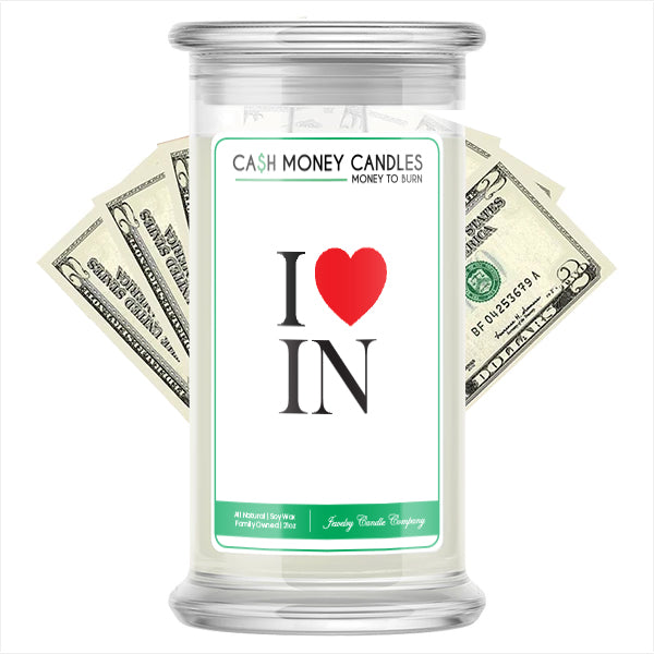 I Love  IN Cash Money State Candles