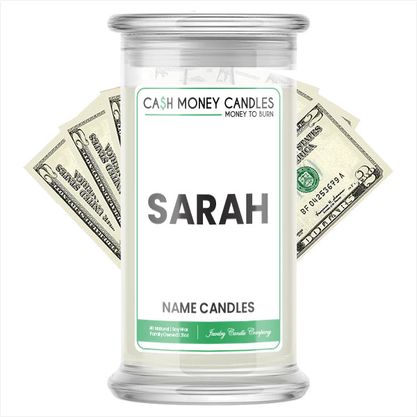 SARAH Name Cash Candles