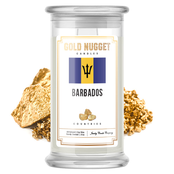 Barbados Countries Gold Nugget Candles
