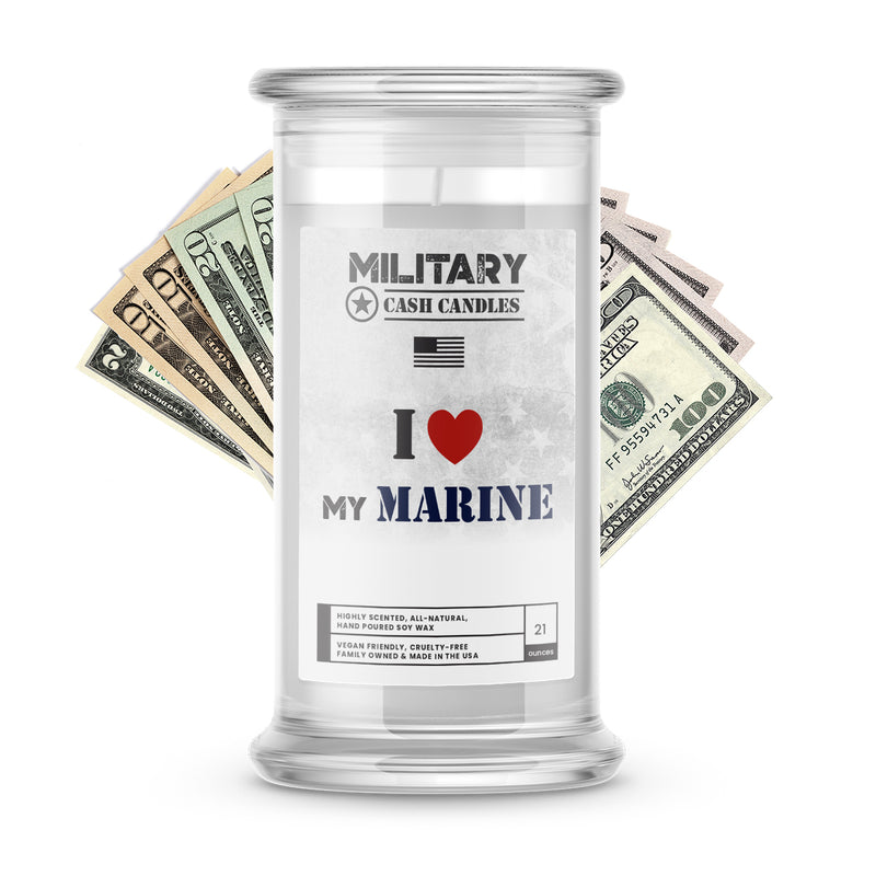 I ❤️ my MARINE | Military Cash Candles