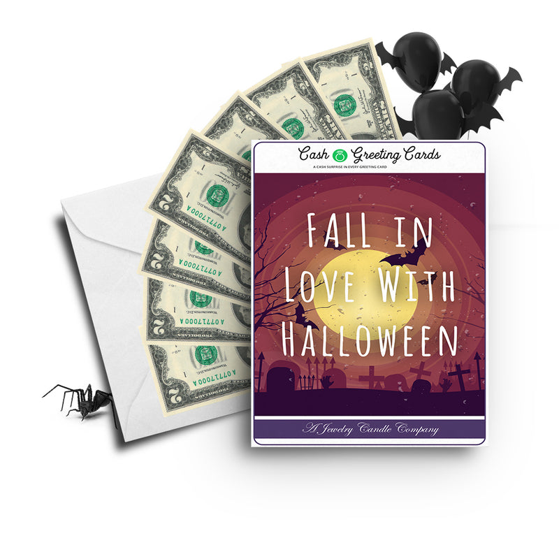 Fall in love with halloween Cash Greetings Card