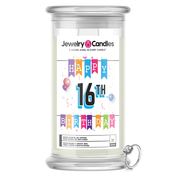 Happy 16th Birthday Jewelry Candle