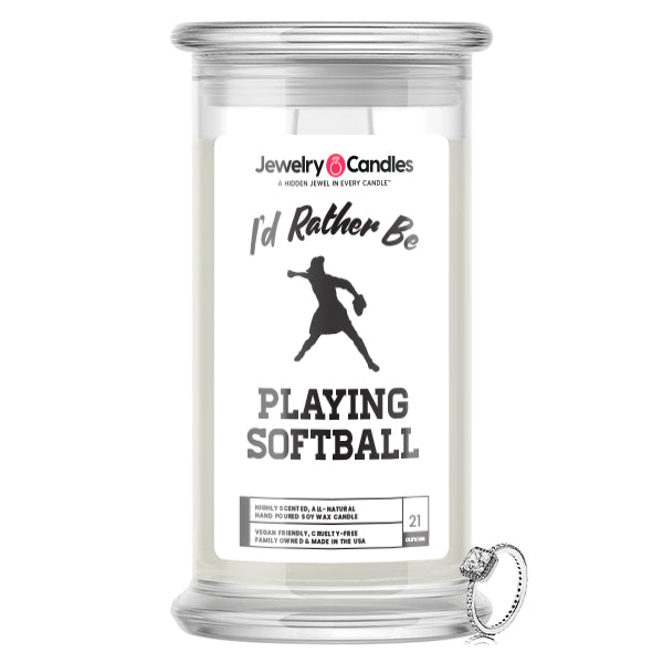 I'd rather be Playing Softball Jewelry Candles