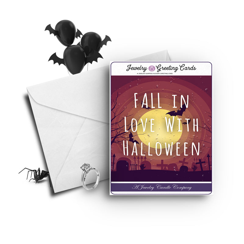 Fall in love with halloween Jewelry Greetings Card