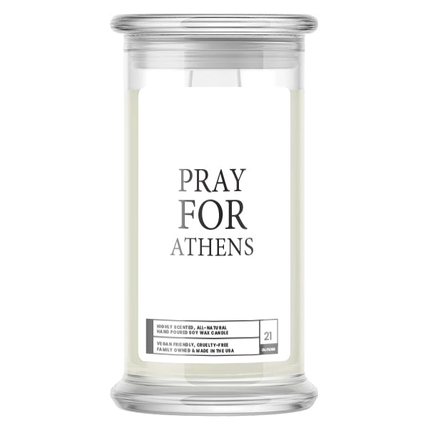 Pray For Athens Candle