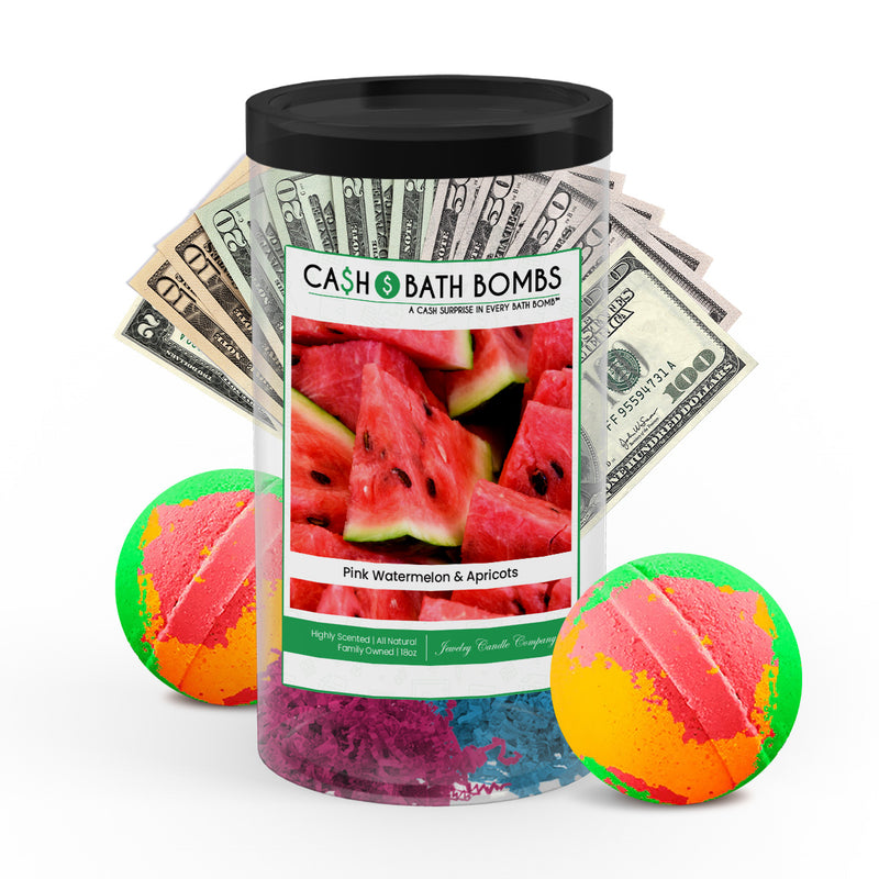 Pink Watermelon & Apricots Cash Bath Bombs Twin Pack