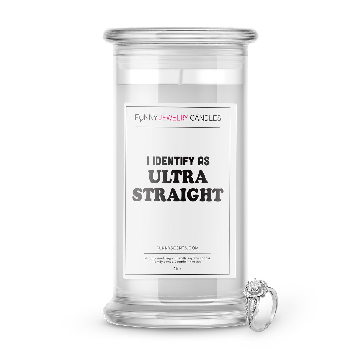 I Identify As a Ultra Straight Jewelry Funny Candles