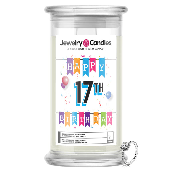 Happy 17th Birthday Jewelry Candle