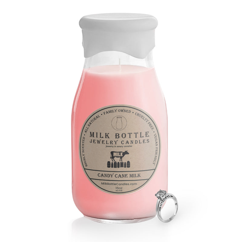 Candy Cane Milk - Milk Bottle Jewelry Candles