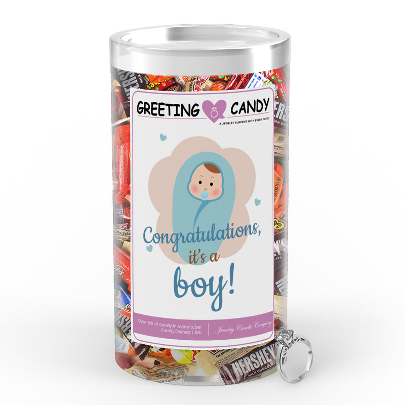 Congratulations, It's Boy! Greetings Candy