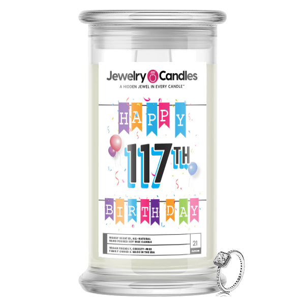 Happy 117th Birthday Jewelry Candle