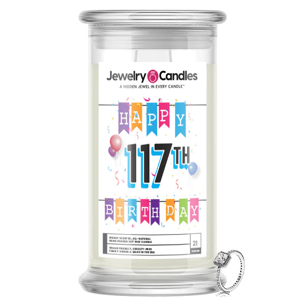Happy 117th Birthday Jewelry Candle
