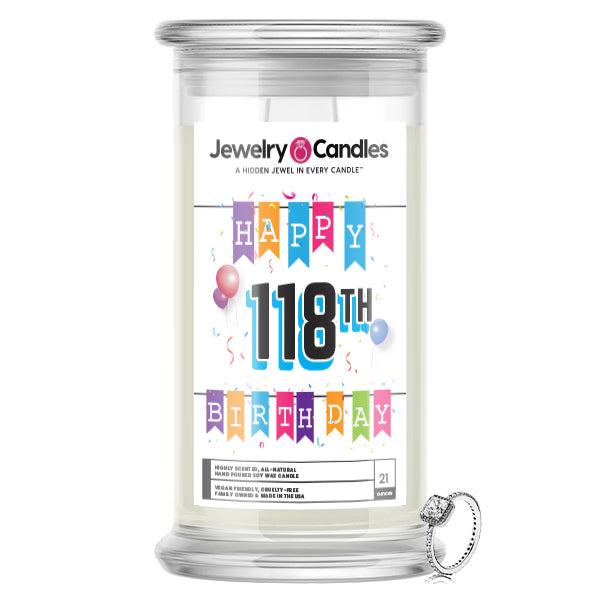 Happy 118th Birthday Jewelry Candle