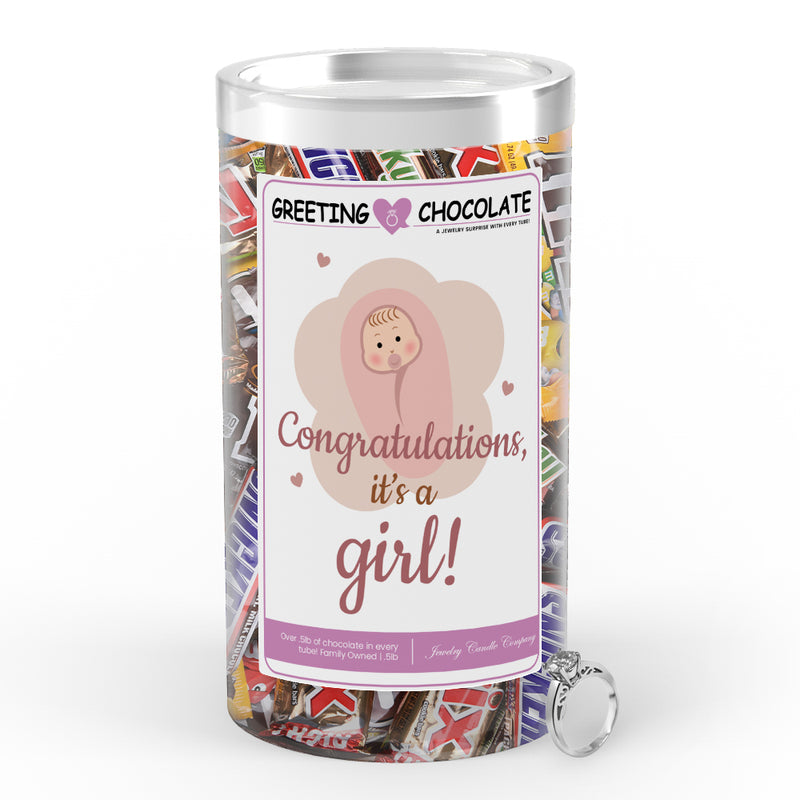 Congratulations, It's Girl! Greetings Chocolate