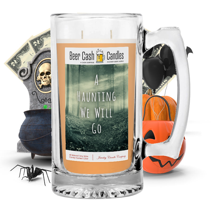 A hunting we will go Beer Cash Candle