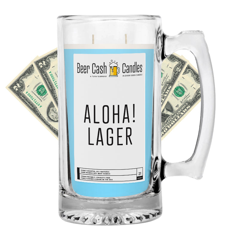 Aloha! Lager Beer Cash Candle