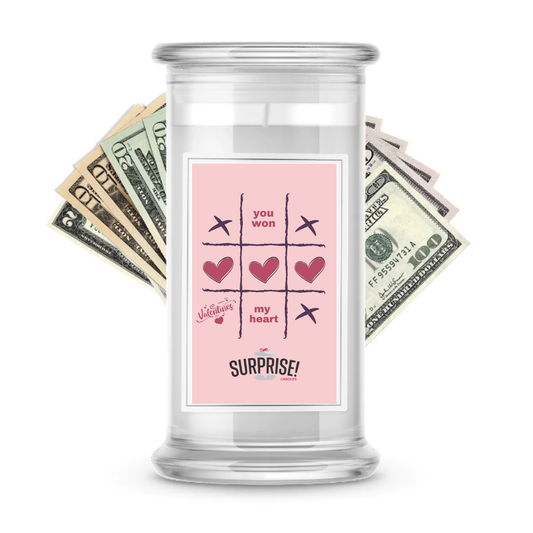 You won My heart  | Valentine's Day Surprise Cash Candles