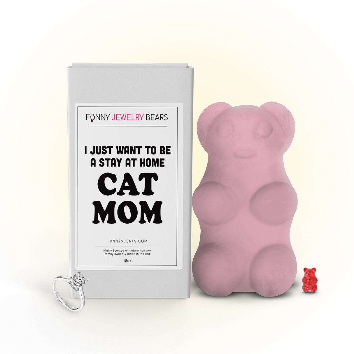 I Just Want To Be a Stay at Home Cat Mom Funny Jewelry Bear Wax Melts