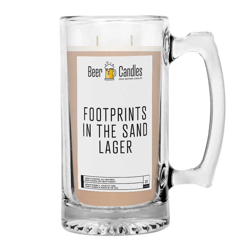 Footprints in the Sand Lager Beer Candle