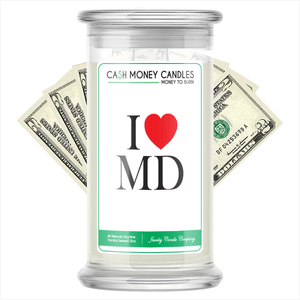 I Love MD Cash Money State Candles