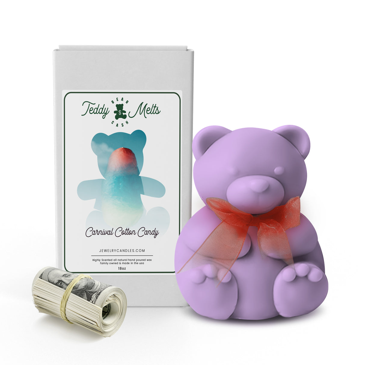 Carnival Cotton Candy Cash Money GIANT Teddy Bear Wax Melts