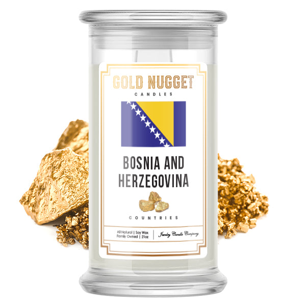Bosnia and Herzegovina Countries Gold Nugget Candles
