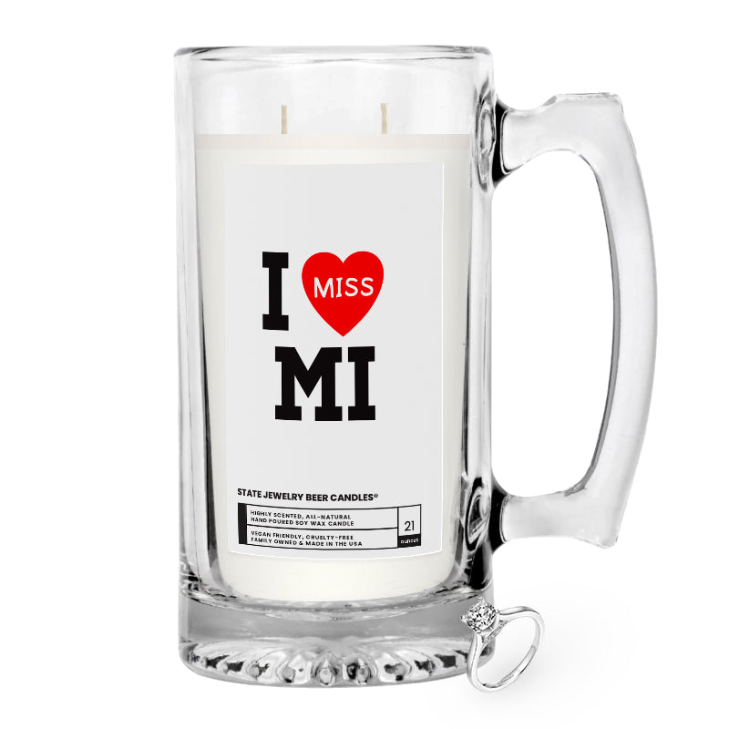 I miss MI State Jewelry Beer Candles