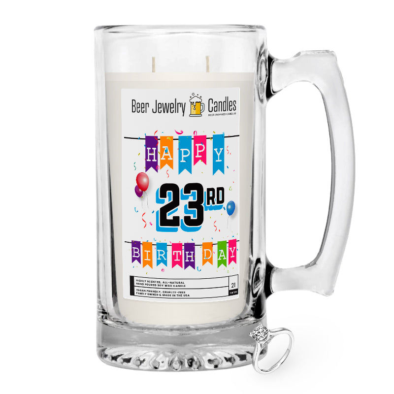 Happy 23rd Birthday Beer Jewelry Candle