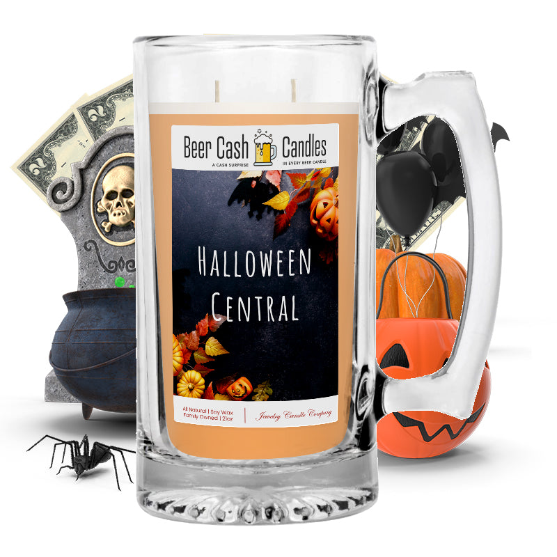Halloween central Beer Cash Candle