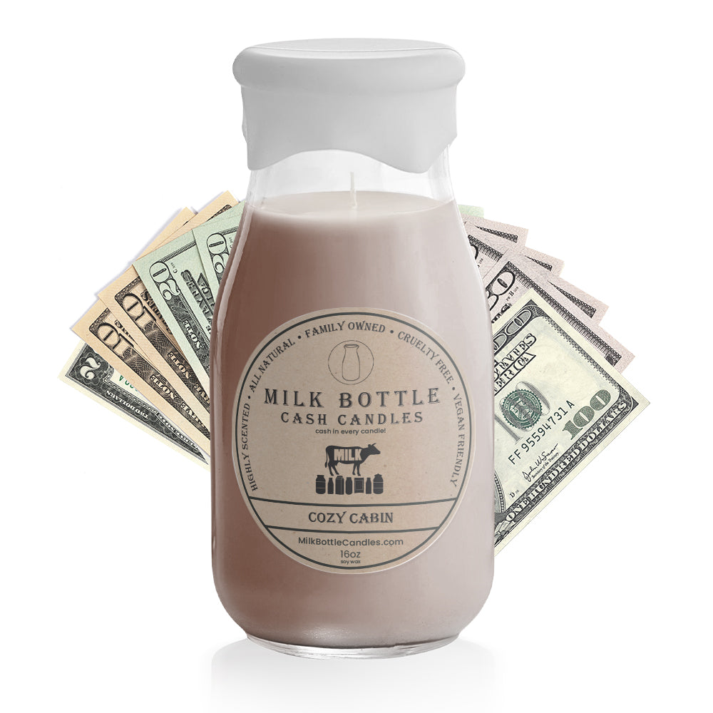 Cozy Cabin - Milk Bottle Cash Candles