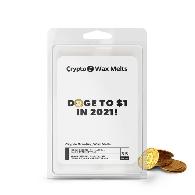Doge to $1 in 2021 Crypto Greeting Wax Melts