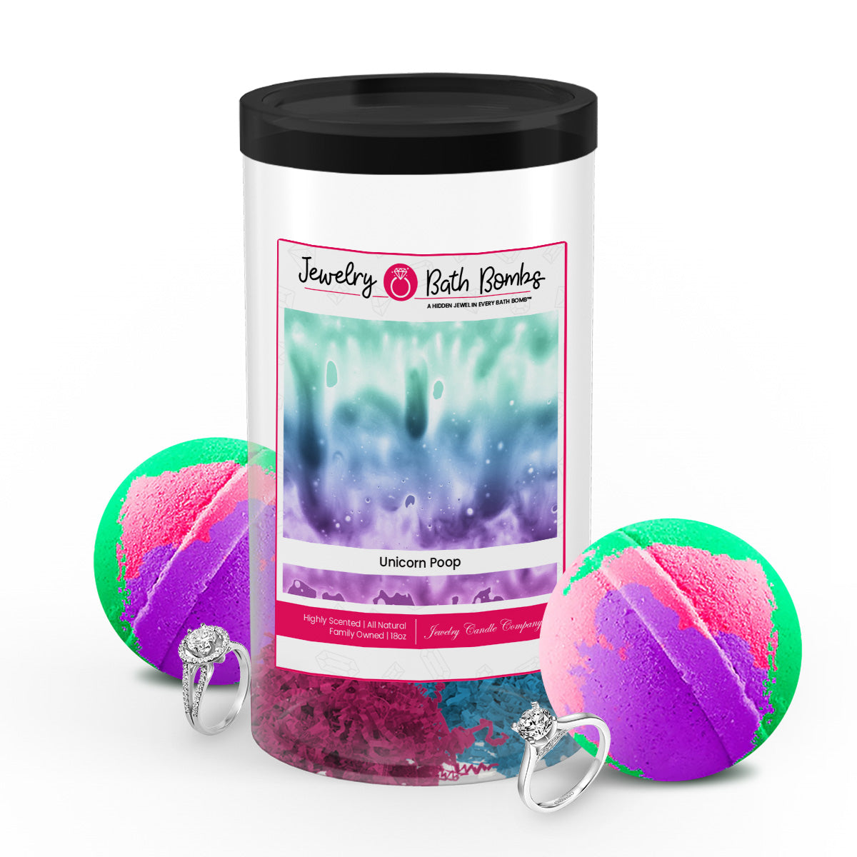 Unicorn Poop Jewelry Bath Bombs Twin Pack