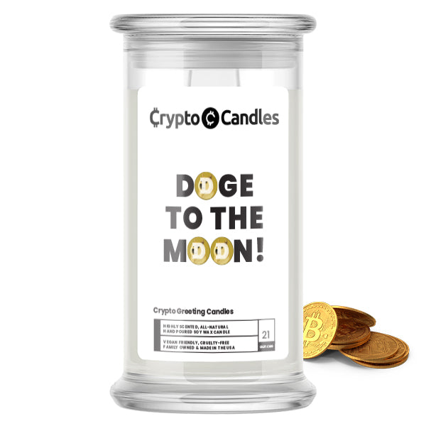 Doge To The Moon! Crypto Greeting Candles