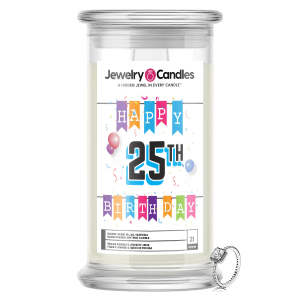 Happy 25th Birthday Jewelry Candle