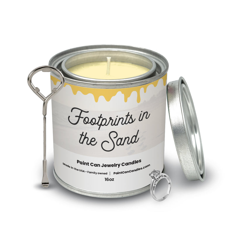 Footprints in the Sand - Paint Can Jewelry Candles