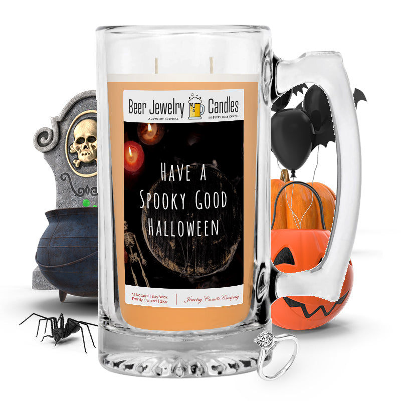 Have a spooky good halloween Beer Jewelry Candle