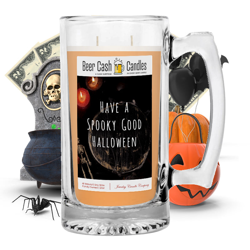 Have a spooky good halloween Beer Cash Candle