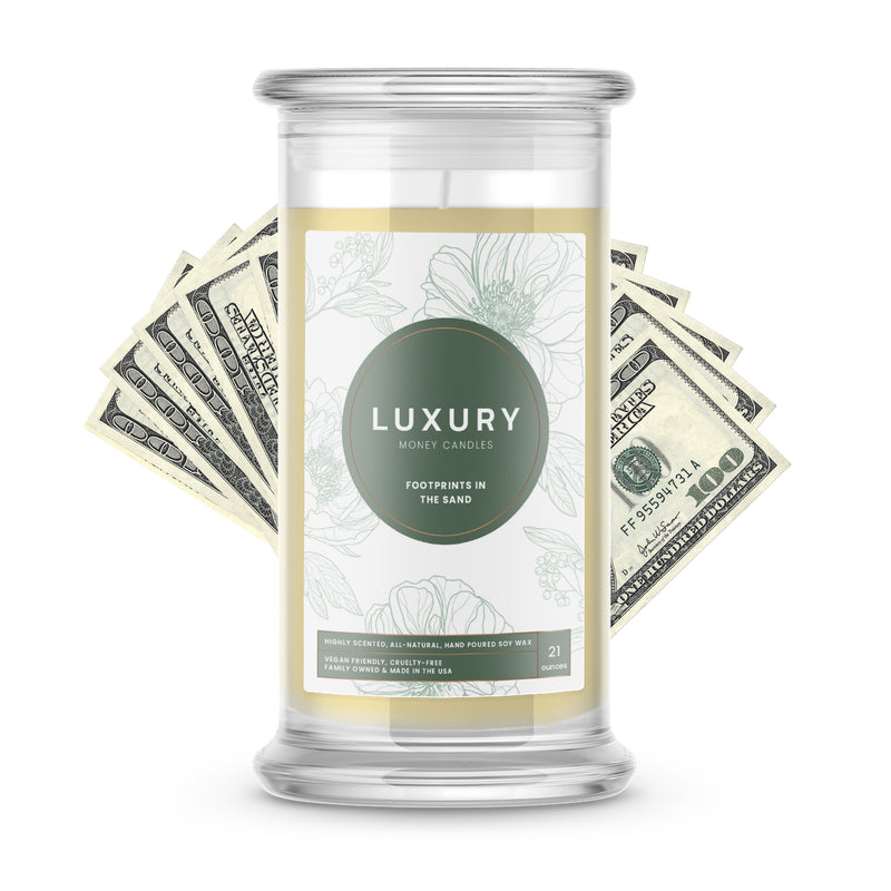 Footprints In The Sand Luxury Money Candles